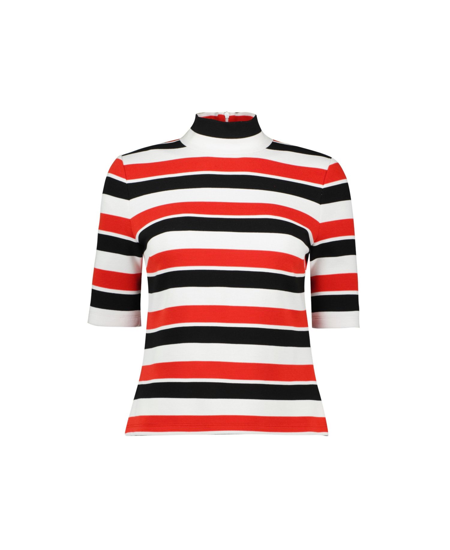 Women's Striped Mock-Neck Knit Top