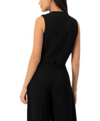 Women's Tailored Sleeveless Vest with Button Closure