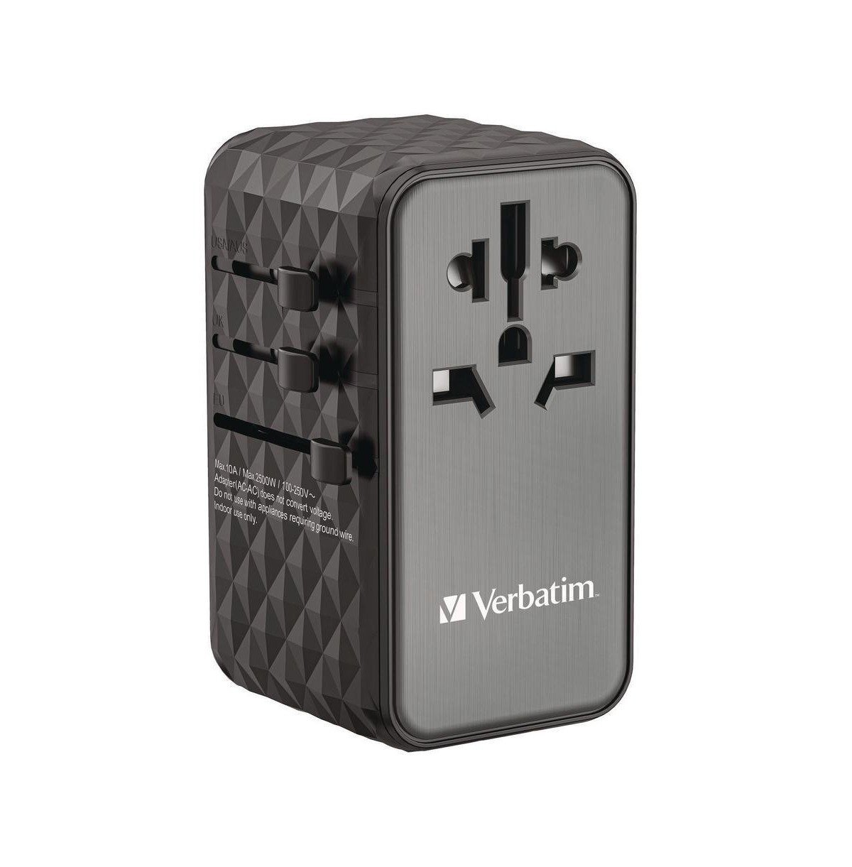 Verbatim 32121 Uta-06 Gan Iii 2-usb-a/2-usb-c/Quick Charge 4plus Universal Travel Adapter