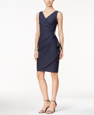 Alex Evenings Compression Embellished Ruched Sheath Dress - Macy's