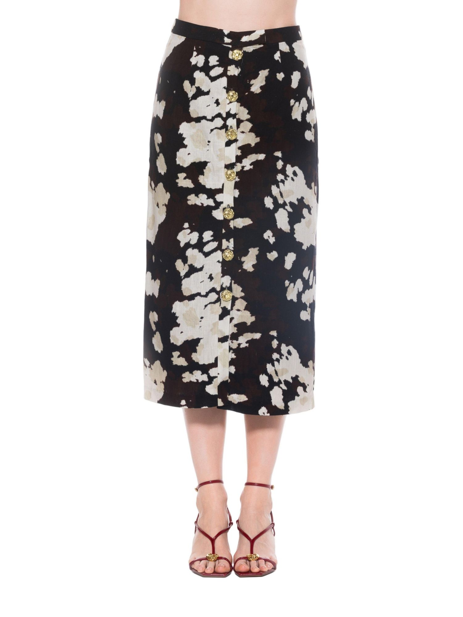 Women's Carla Front Button Down Midi Skirt