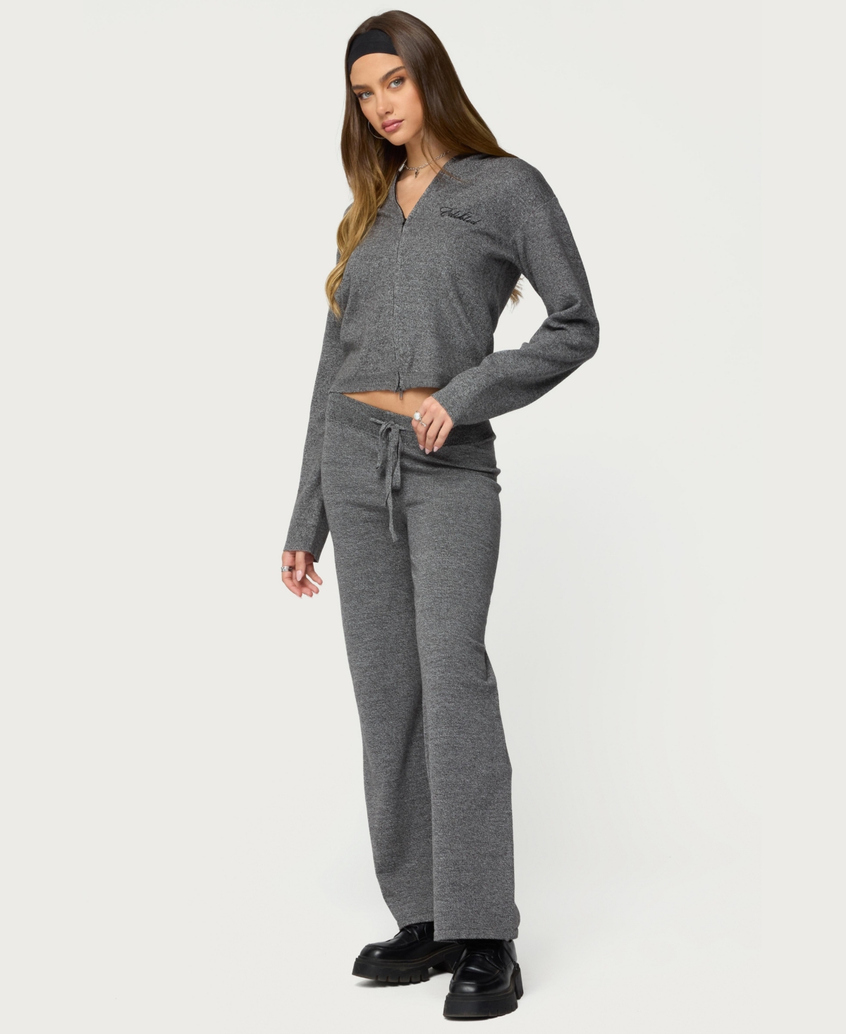 Edikted Women's Ayah Straight Leg Knit Pants