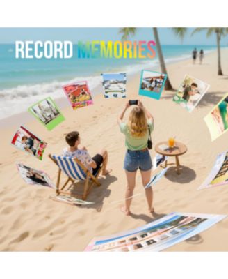 PP01 Instant Smartphone Photo Printer, Portable Mini Color Wireless Mobile Printer,  Bluetooth Compatible with iOS & Android Devices,  Purple