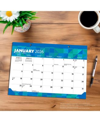 Plato Large Print | 2026 15.5 x 11 Inch Monthly Desk Pad Calendar