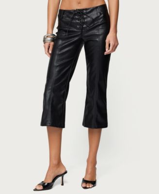 Women's Lexy Faux Leather Flared Capri Pants