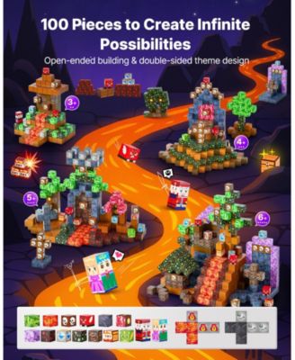 100-Piece Dark Castle Magnetic Blocks STEM Toy for Kids