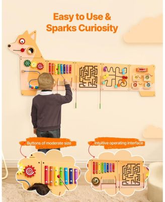 Puppy Busy Board with 12 Montessori Learning Activities