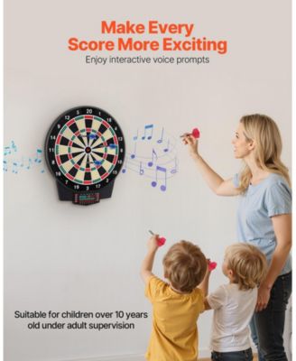 Electronic Dart Board, 15.5" Dartboard with 43 Games, 320+ Variations, Color LCD Scoring and Soft Tip Darts for Up to 8 Players