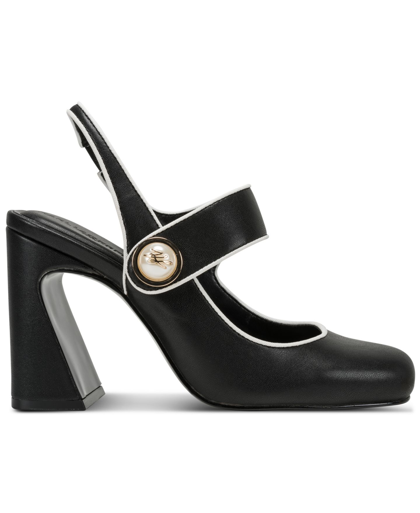 Женские туфли KARL LAGERFELD PARIS Piermont Slip-On Pumps, цвет: Чёрный / Яркий белый — фото 2