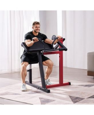Preacher Curl Machine, 2-in-1 Bicep Curl and Triceps Extension Station for Home Gym Strength Training