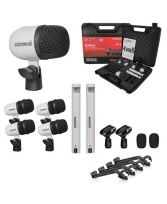 Drum Microphone Kit 7 Piece All Metal Drummer Mics Tom Snare Cymbals Wired Instrument Drums Set