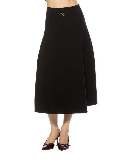 Женская юбка Alexia Admor Eres Flared Midi Skirt With Front Detail, цвет: Чёрный