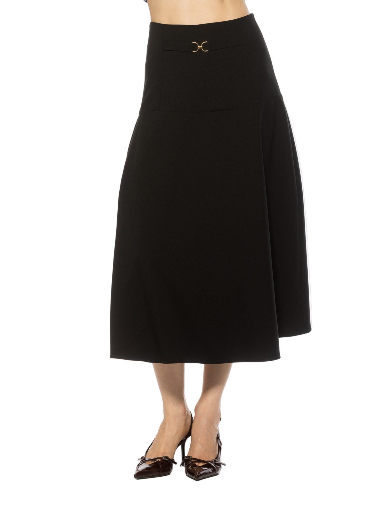 Women's Eres Flared Midi Skirt With Front Detail