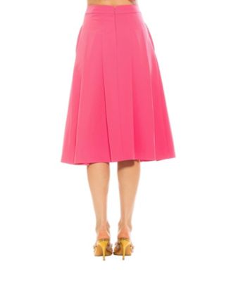 Women's Illia Pleated Midi Skirt With Waistband
