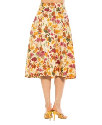 Women's Illia Pleated Midi Skirt With Waistband