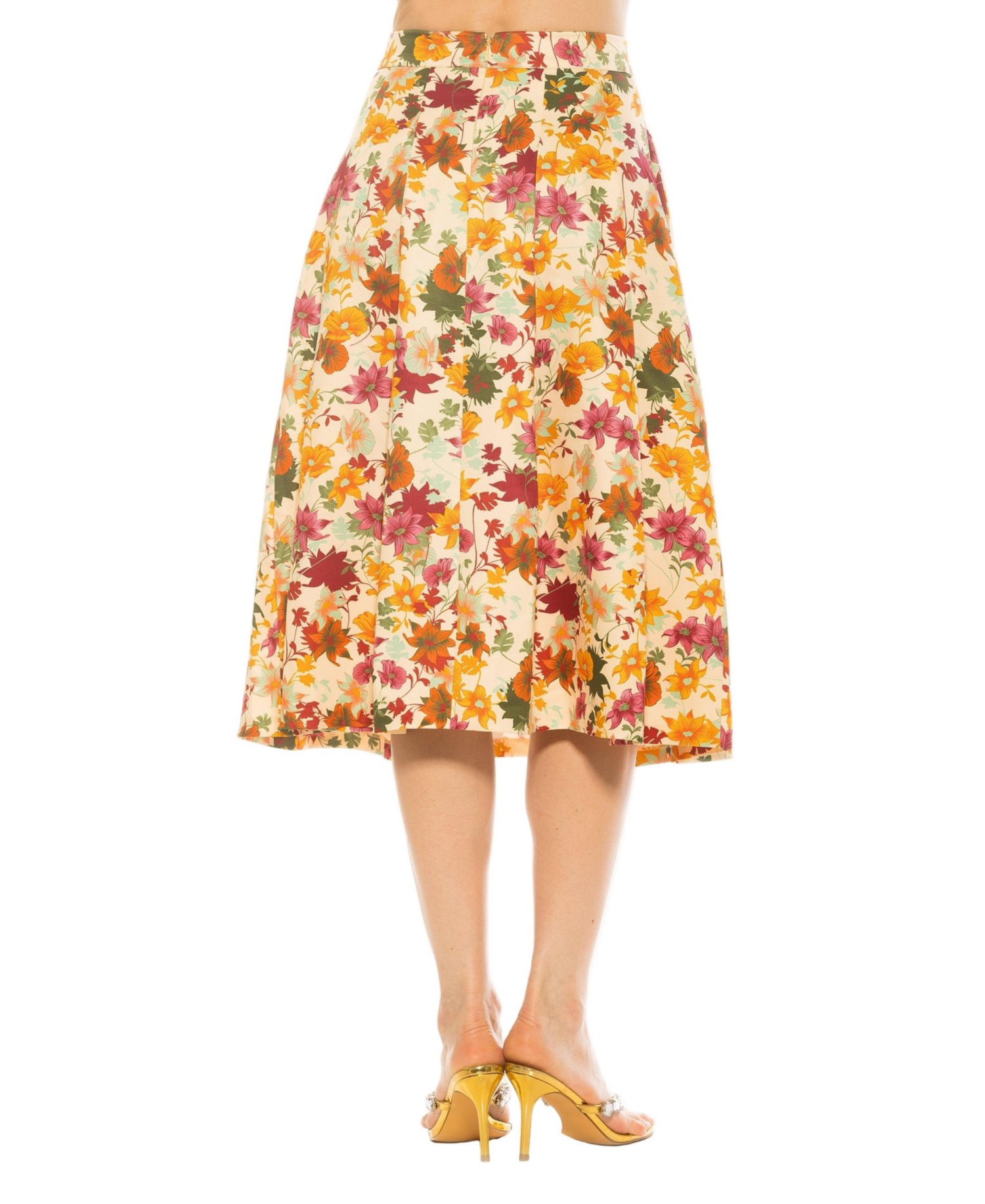 Women's Illia Pleated Midi Skirt With Waistband