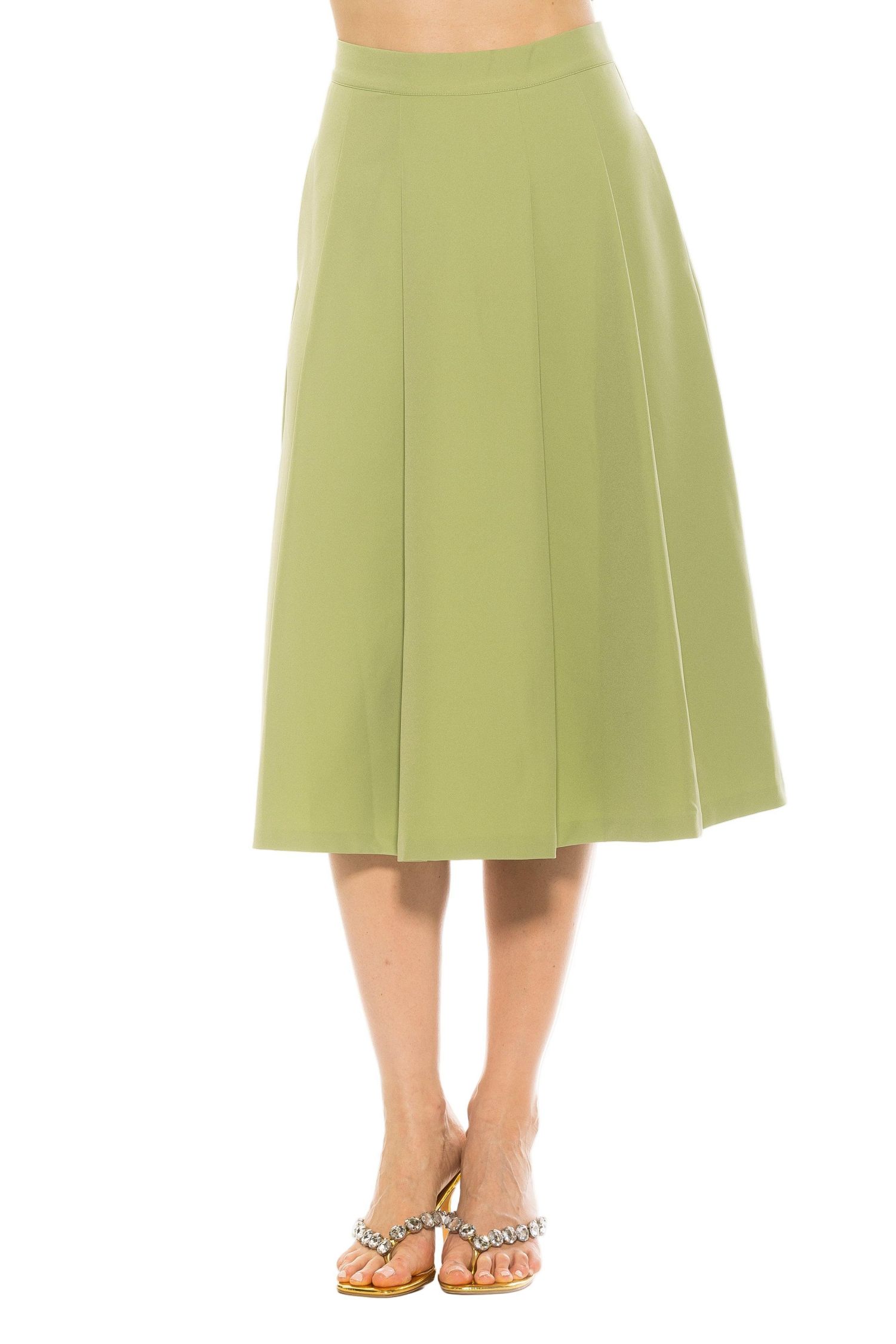 Women's Illia Pleated Midi Skirt With Waistband
