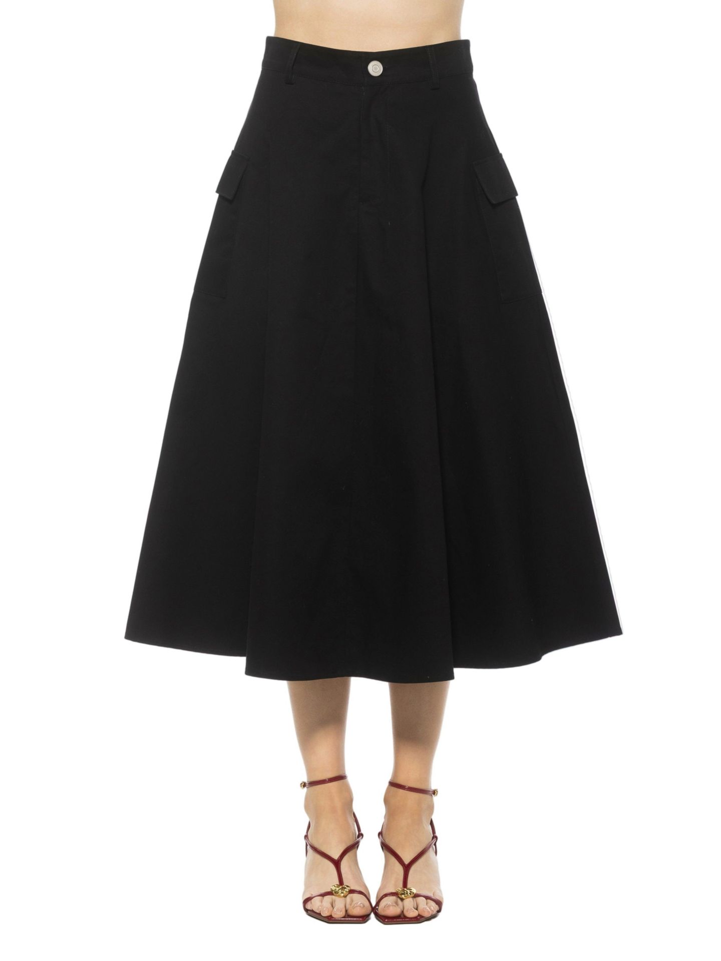 Женская юбка Alexia Admor Avery Cargo Midi Skirt with Belt Loops, цвет: Чёрный — фото 1