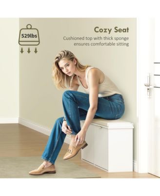 Modern Shoe Rack with Drawer and Cushioned Seat for Hallway