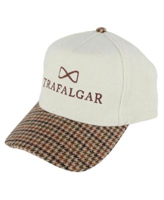 Men's 's 5 Panel Corduroy Baseball Hat with Plaid Brim
