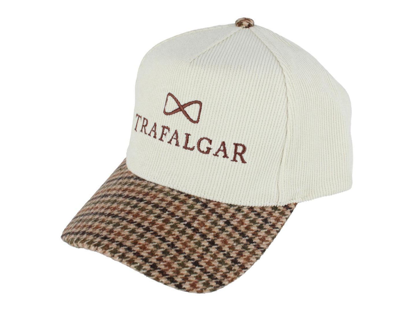 Мужские кепки TRAFALGAR 's 5 Panel Corduroy with Plaid Brim, цвет: Бежевый / В клетку — фото 3