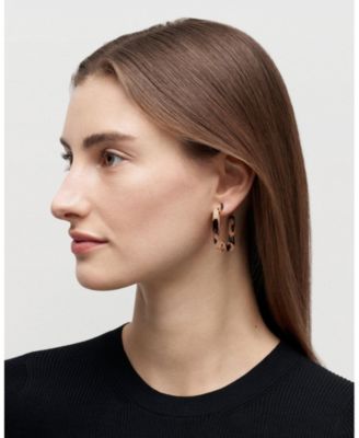 Midi Square Hoops in Blonde Tortoise