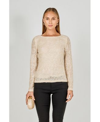 Women's Scoop Neck Sequin Top