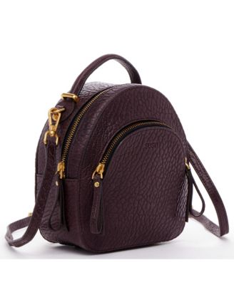 Small Leather Mini Backpack Purse with Convertible Crossbody Straps