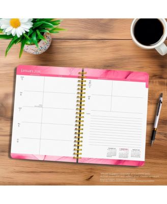 Crackled Blush | 2026 6 x 7.75 Inch Weekly Desk Planner | Foil Stamped Cover