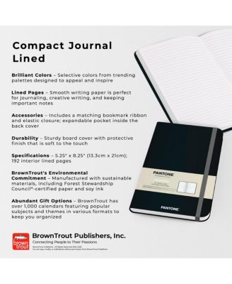 Pantone OFFICIAL Black | 5.25 x 8.25 Inch Lined Compact Journal | Non-Dated