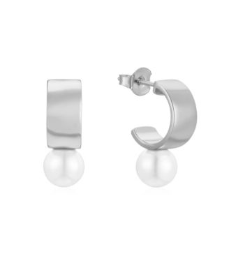 Leah Pearl Hoop Earrings