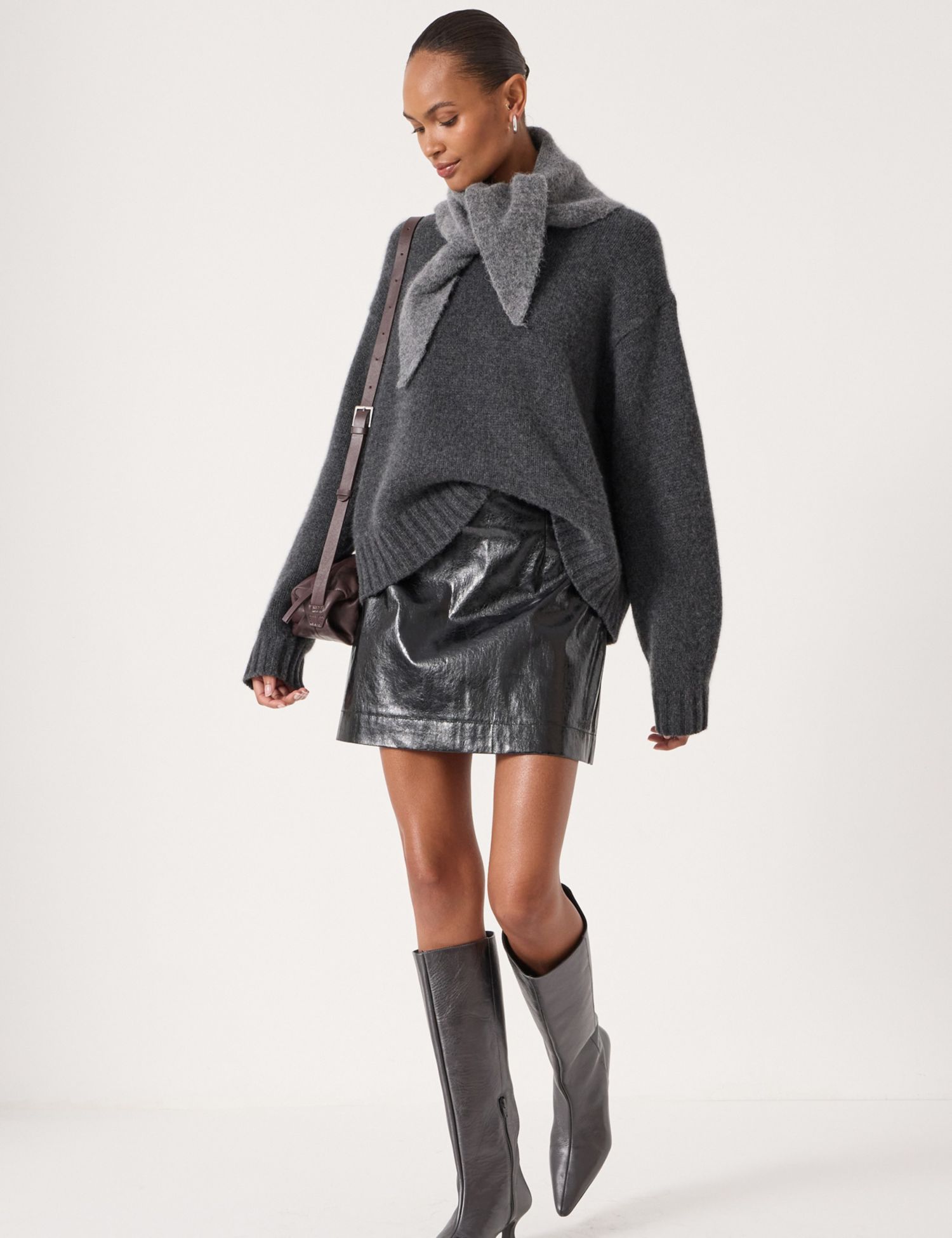 Women's Crackle Patent Mini Skirt