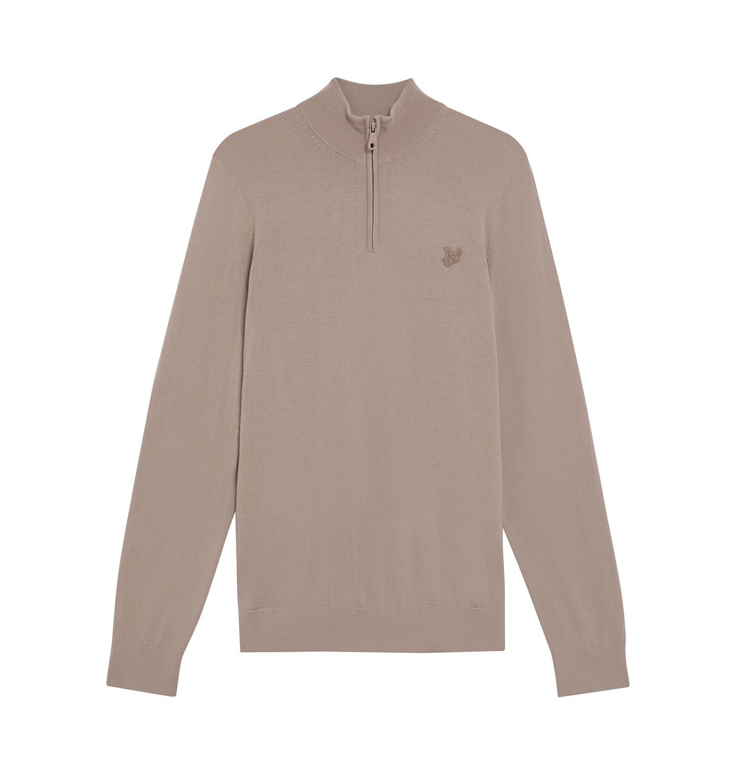 Мужской свитер Lyle & Scott Eagle Merino Quarter Zip, цвет: Cinder — фото 2