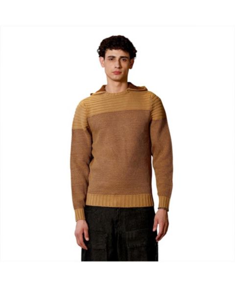 Мужской свитер Cahoot Campus Sutra Hive-Jacquard Knit Hooded, цвет: Коричневый