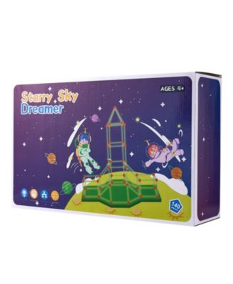 Fort Kit: 140 PCS Glow-in-Dark STEM Set with 96 Rods & 44 Balls for Kids Ages 4–8+