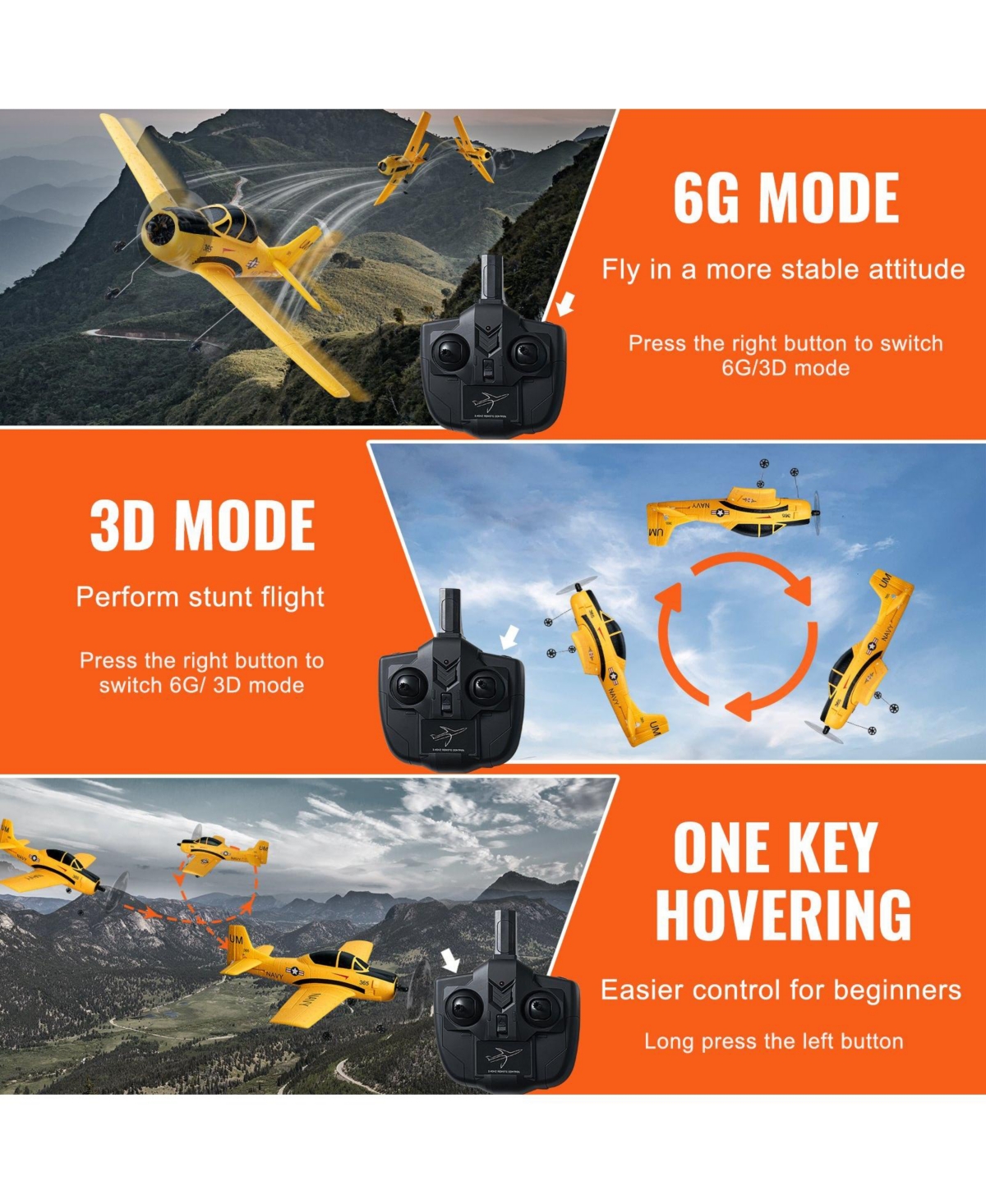 Mecale Rc Plane, 2.4GHz 4-Channel Trainer Airplane with 6-Axis Gyro, 2 Batteries, Ready-to-Fly Glider for Adults & Kids Beginners