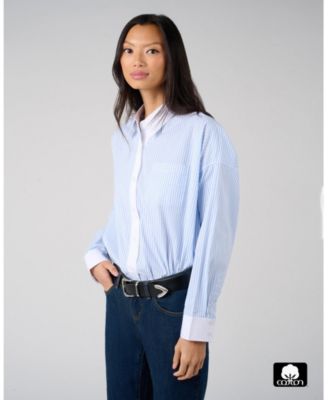 Women's Cropped Button Front Shirt