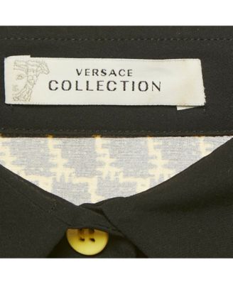 Women's Collection Yellow Printed Silk Shirt