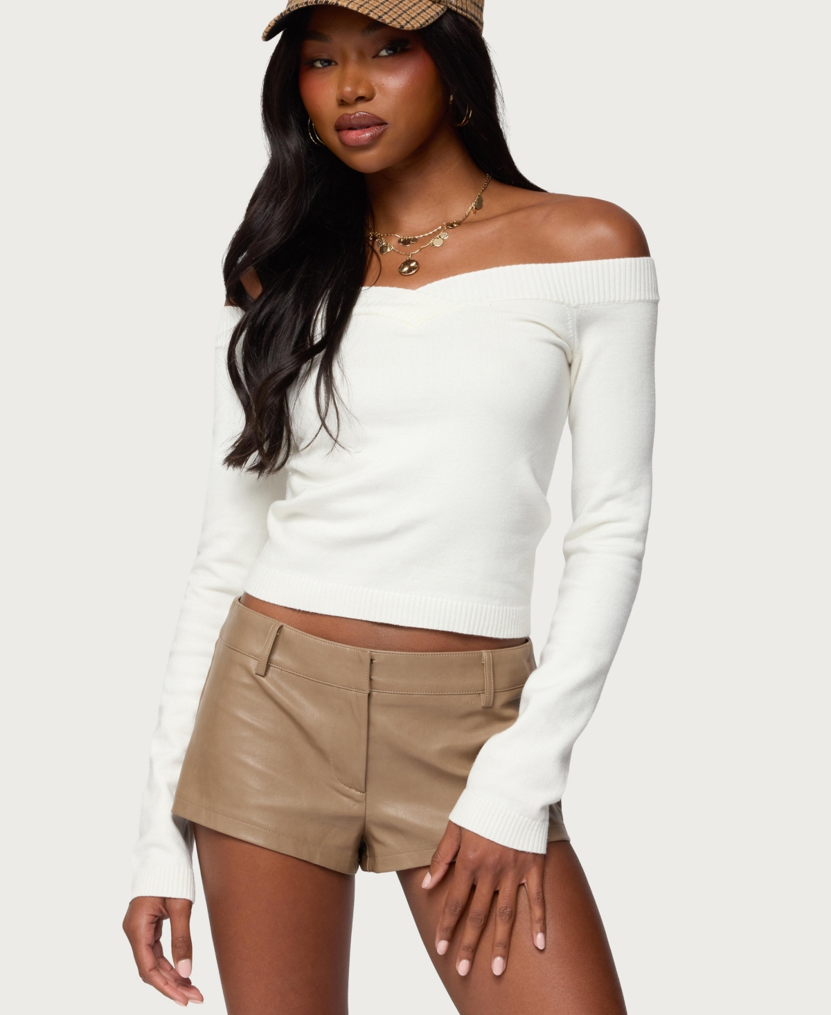 Edikted Women's Leatrice Off Shoulder Knit Top