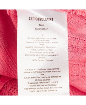 Women's Pink Cotton Lace Trimmed Sleeveless Top