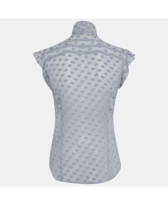 Women's Fil Coupe Silk Frill Detail Sheer Top