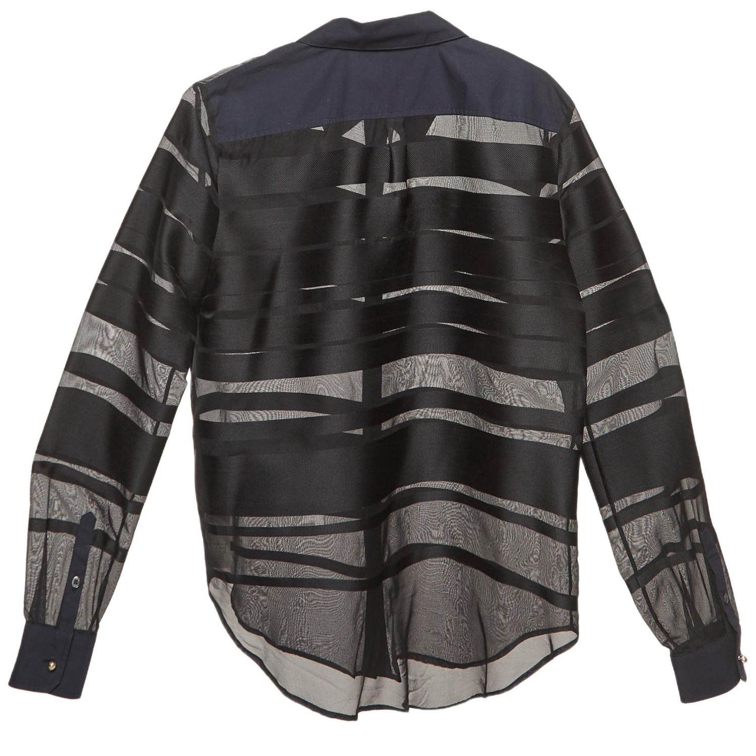 Women's Stripe Silk Blend Sheer Shirt