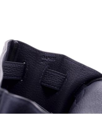 Pre-Owned HERMES Kelly 28 Handbag Blue Togo with Palladium Hardware