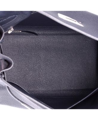 Pre-Owned HERMES Kelly 28 Handbag Blue Togo with Palladium Hardware