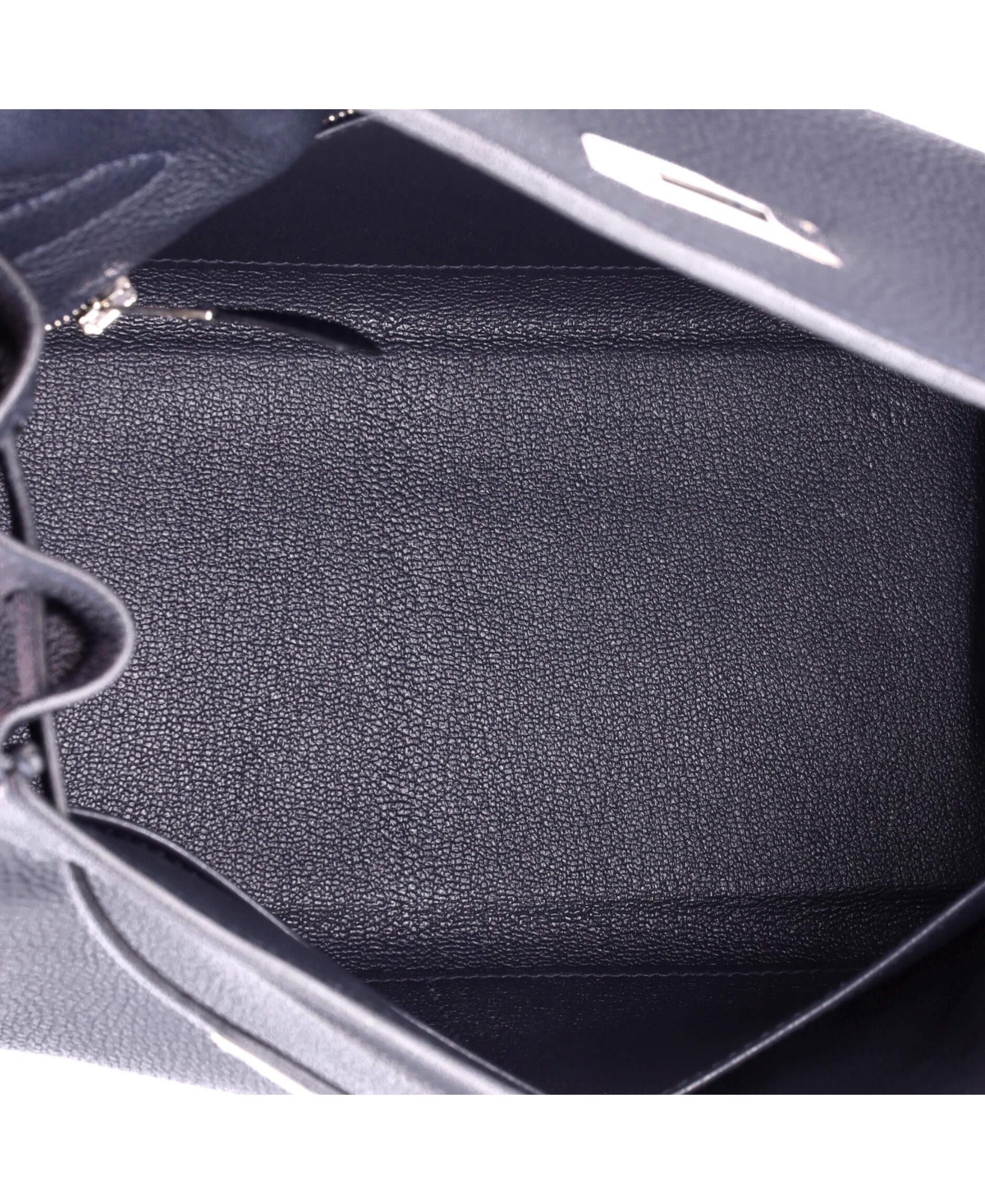 Pre-Owned Hermes Kelly 28 Handbag Blue Togo with Palladium Hardware