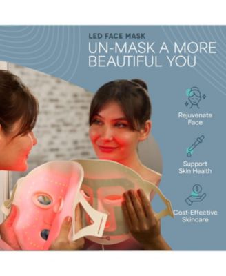 LED Light Therapy Face Mask - 3-Color Red Light Therapy for Face and Neck - Portable Home Facial Experience