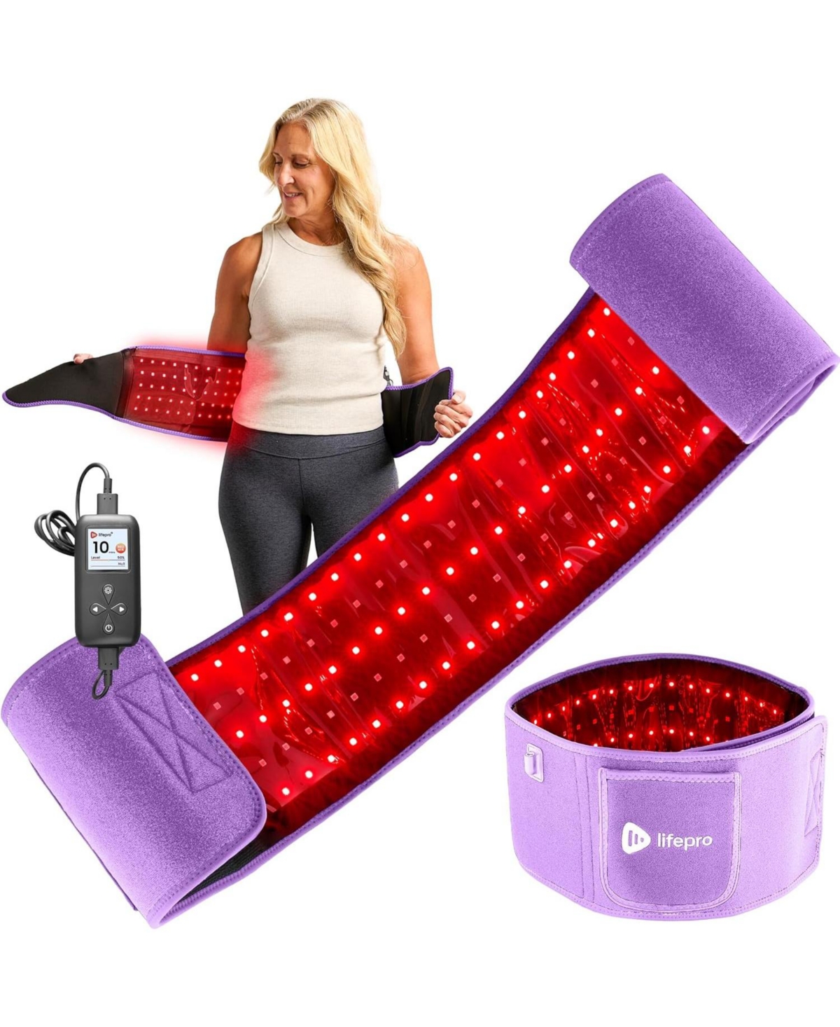 LifePro Red Light Therapy Belt – Near Infrared & Red Light Therapy for Muscle Relaxation, Inflammation & Circulation