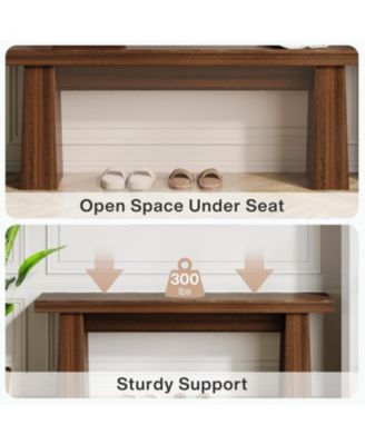 47-Inch Entryway Bench, Wooden Bench with Sturdy Frame