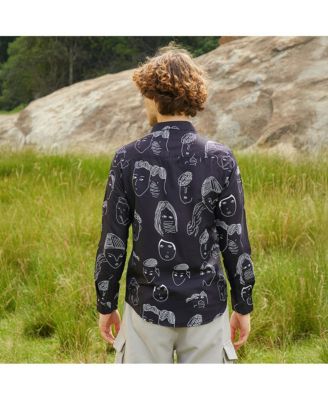 Men's Midnight Black Doodle Face Shirt