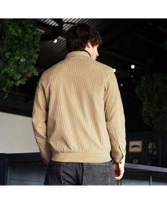 Men's Mousse Brown Zip-Front Crease-Tactile Jacket